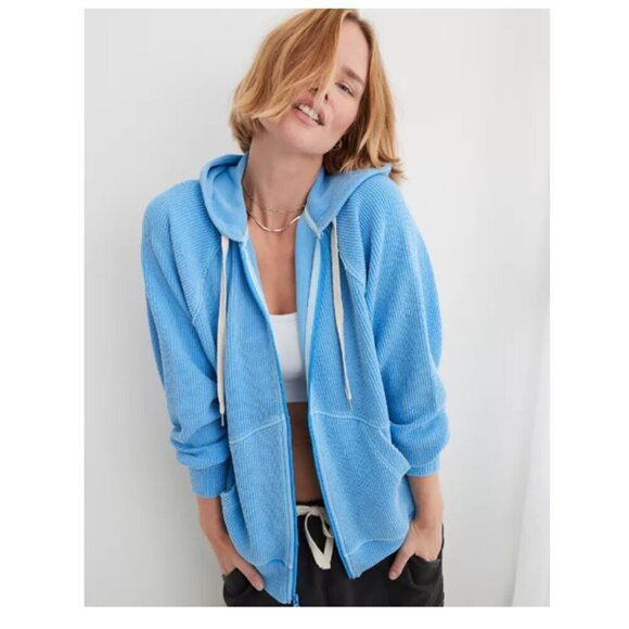 aerie Tops - Aerie wonder full zip textured hoodie